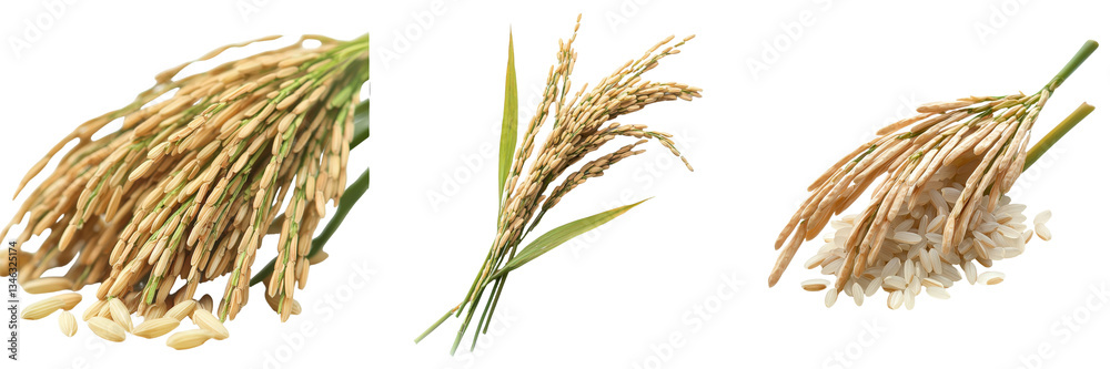 Fototapeta premium On a transparent background, an stock system has generated an image of isolated ears of rice