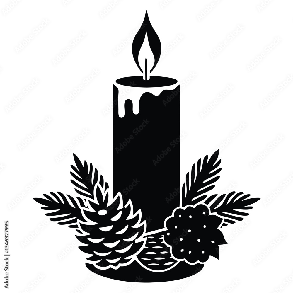 christmas candle vector illustration christmas candle vector illustration