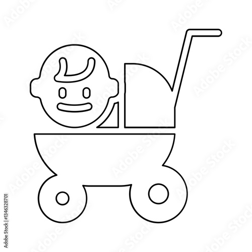 Stroller icon in line style