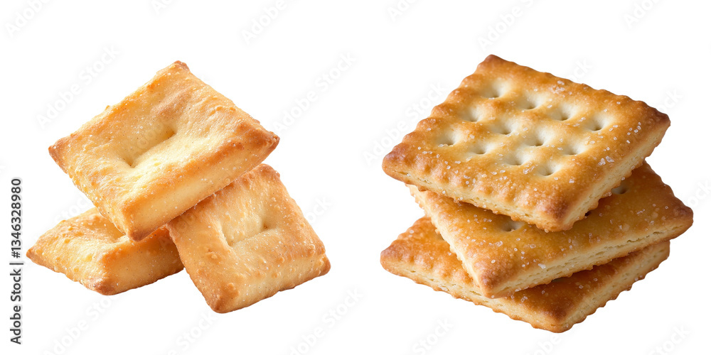 On a transparent background, a cracker is shown in isolation, a creation of Generative Ai On a transparent background, a cracker is shown in isolation, a creation of Generative Ai
