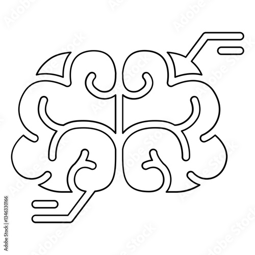 Brain MRI scan icon in line style