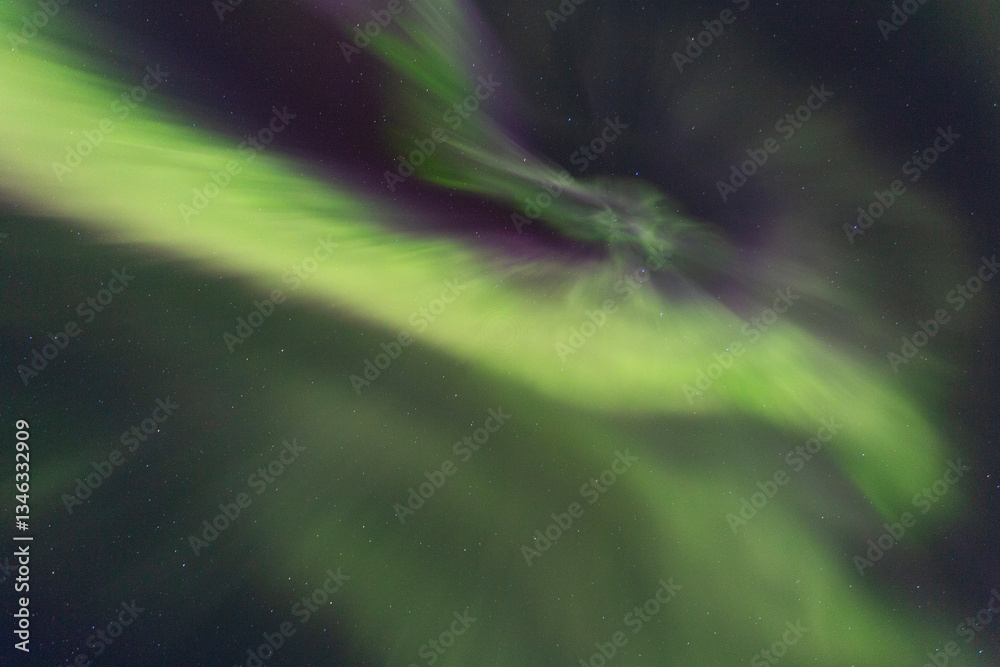 Fototapeta premium Green Aurora close up, Yamal
