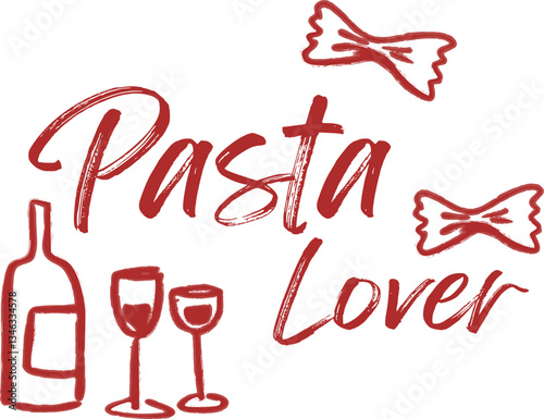 Pasta lover cute doodle vino wine wavy slogan trendy wine vino red glass cocktail bow ribbons cute checker modern trending Tee t-shirt logo slogan graphic artwork typography tote badge emblem sketch

