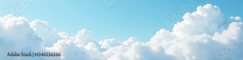 Wavy clouds in a clear sky with silver highlights, wavy, white