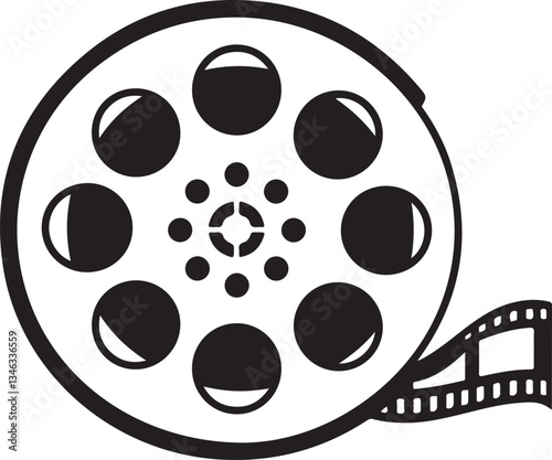 film reel icon or logo isolated sign symbol vector illustration