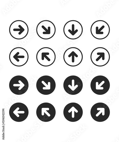 Arrow icon set stock illustration