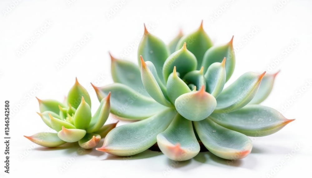 Fototapeta premium Single isolated succulent on white background, nature, single, plants