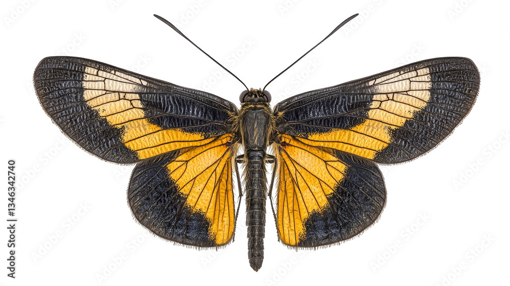 Obraz premium Closeup of a vibrant yellow butterfly with delicate wings perched on flower yellow