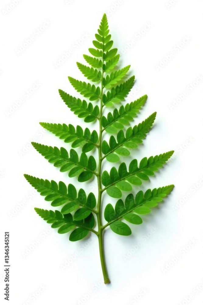 Single leaf of fern isolated on white background, foliage, nature, botany Single leaf of fern isolated on white background, foliage, nature, botany