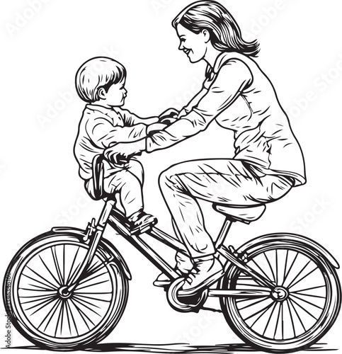 Mom and Child Coloring Pages