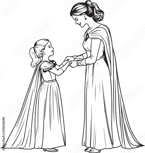 Mom and Child Coloring Pages