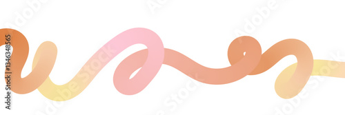 Abstract gradient lines with wavy shapes and geometric patterns. 3D squiggle design creating a fun and modern background. Flat vector illustration isolated on white background.