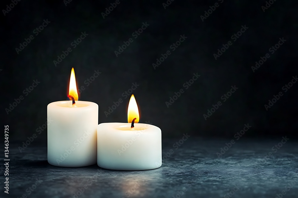 Burning Candles for Dark Background, Remembrance. Burning Candles for Dark Background, Remembrance.