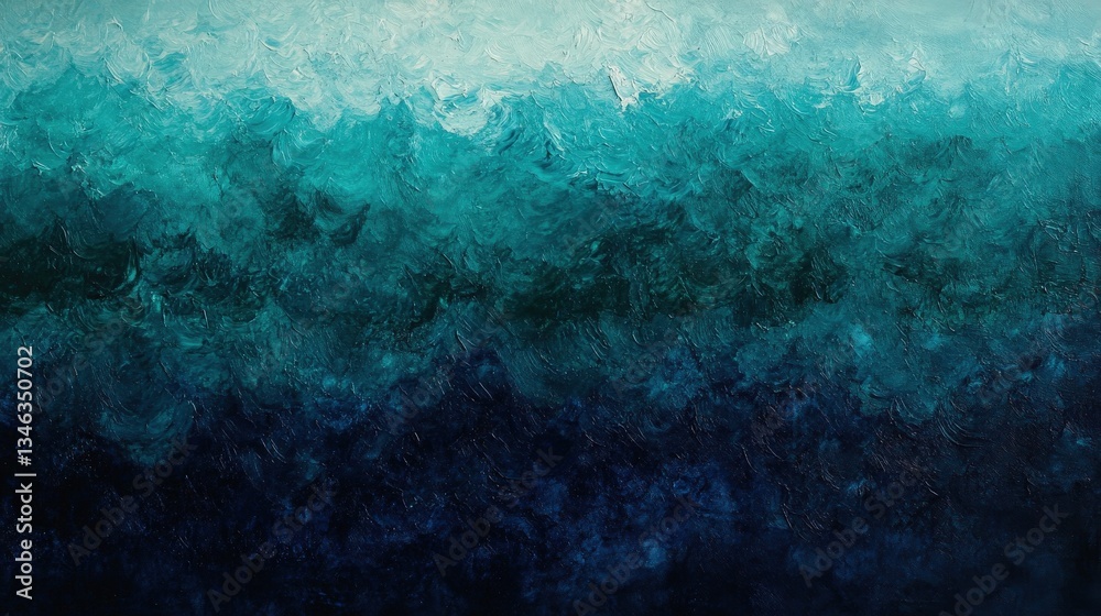 Obraz premium Dark oceanic gradient with deep navy and rich emerald paint strokes forming textured abstract background.