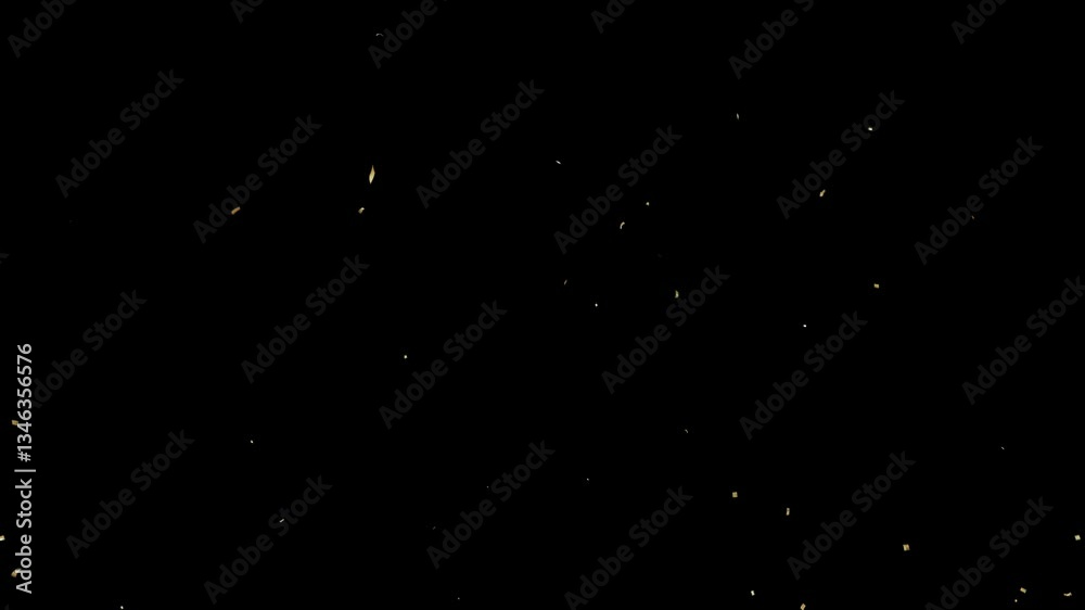 Colorful glowing confetti burst on transparent alpha