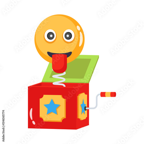 Get this modern 3d style icon depicting funny prank box