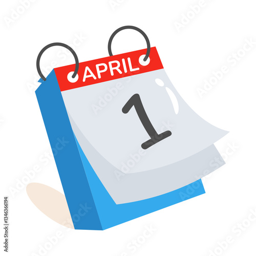 Visually engaging 3d style icon showing april calendar