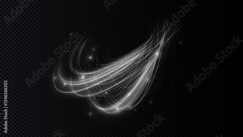 bright spiral light effect with swirling neon curves, glowing particles, and energy flares. Ideal for futuristic designs, magic portals, abstract vortex visuals, and meteor-style motion