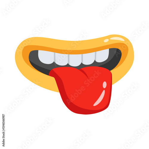 Funny fake tongue icon creatively designed in 3d style