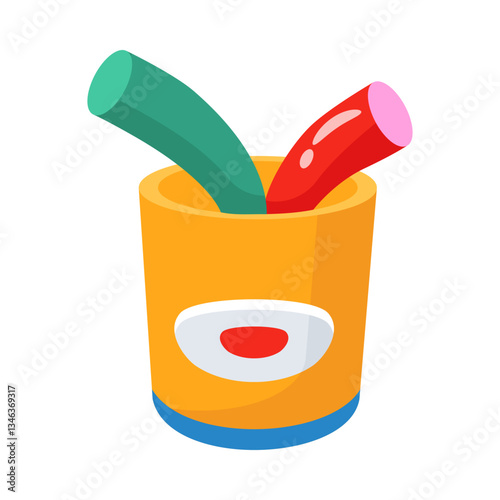 Grab this premium 3d style icon of fake food prank