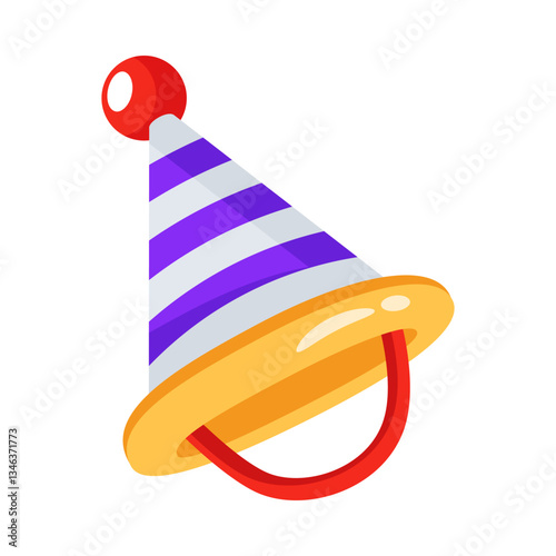 Check 3d style icon of party hat prank