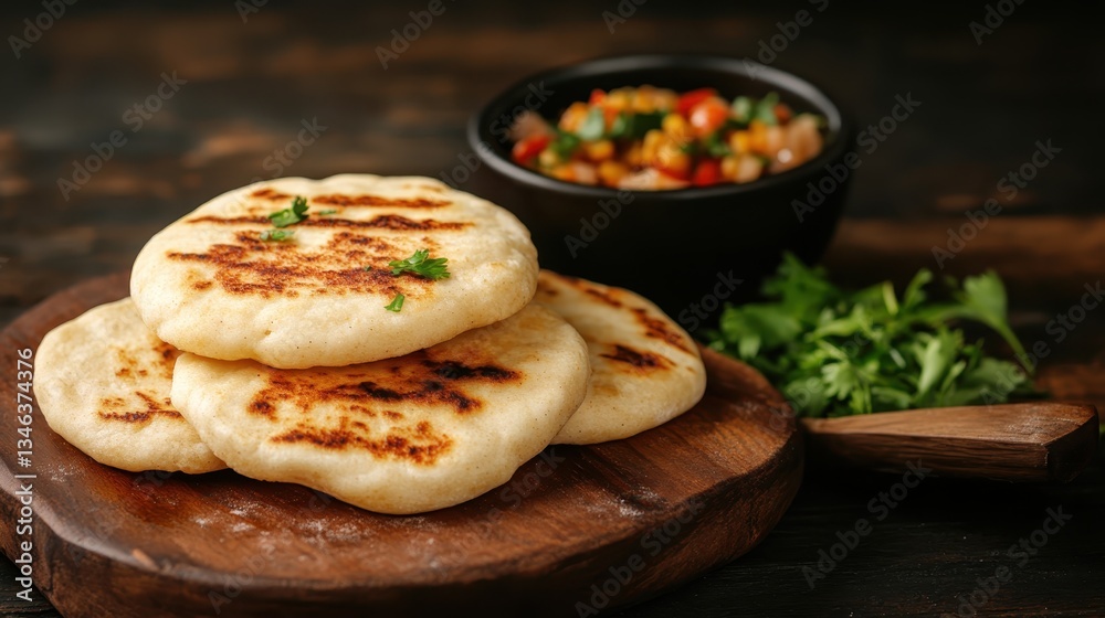 An appealing display of perfectly grilled flatbreads accompanied by a colorful mix of diced vegetables in a bowl, emphasizing freshness and culinary artistry. An appealing display of perfectly grilled flatbreads accompanied by a colorful mix of diced vegetables in a bowl, emphasizing freshness and culinary artistry.