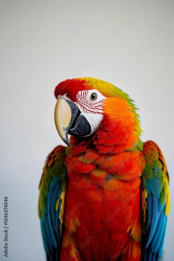 Fototapeta premium there is a red chair sitting on a blue surface