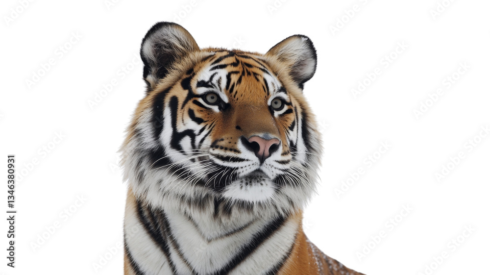 Naklejka premium Majestic tiger posing on transparent background