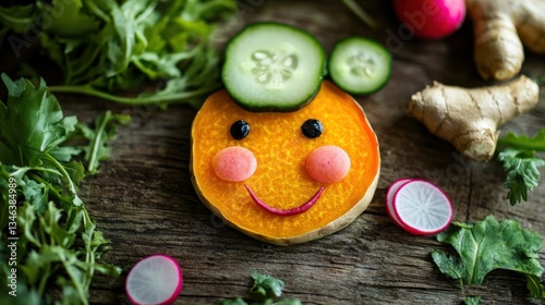 Cute Veggie Face: A Fun and Healthy Snack Idea for Kids
