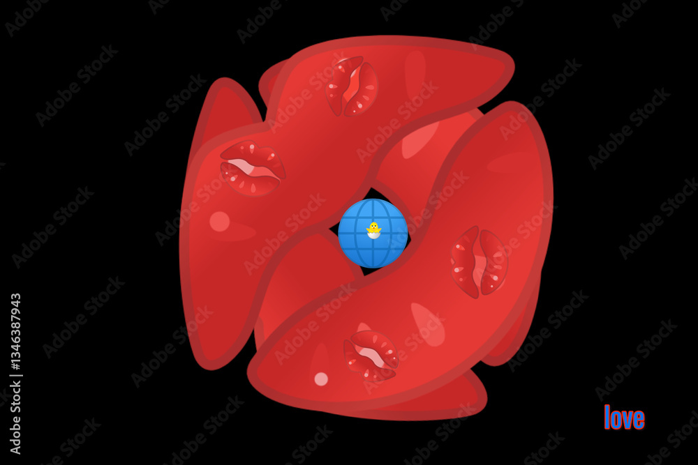 Fototapeta premium pink elephant with heart