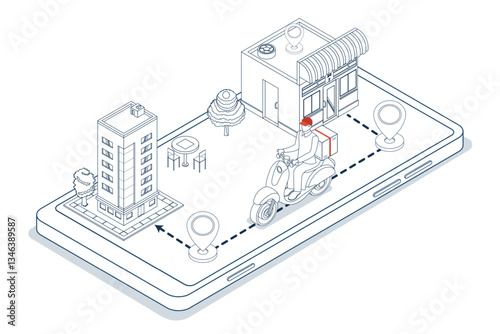 Online scooter delivery service, fast, mobile-tracked parcel delivery for e-commerce, with GPS-guided riders.