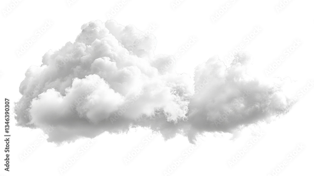 Realistic white cloud floating on transparent background Realistic white cloud floating on transparent background