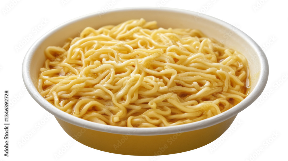 Steaming hot instant noodles in a bowl with transparent background Steaming hot instant noodles in a bowl with transparent background
