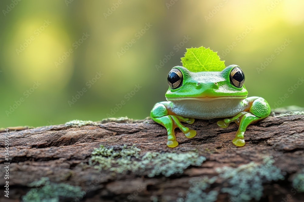 Naklejka premium Small frog banner