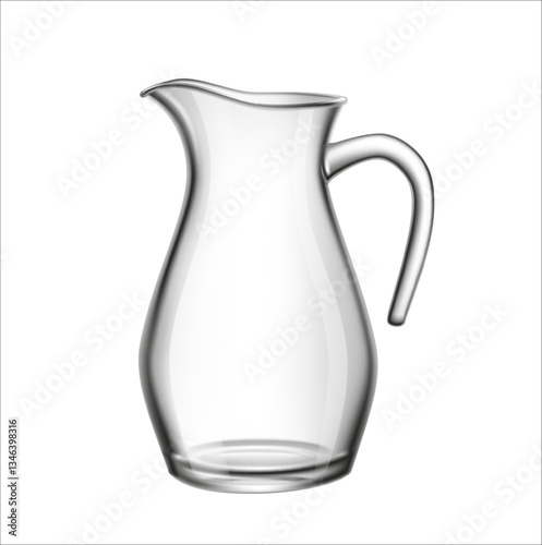 glass jug on white background