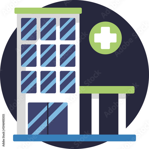 A symbol representing a medical facility equipped to treat patients and provide emergency care.