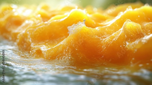 Mango Waves: Close-Up of Fruit Texture in Motion

