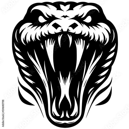 Creepy snake face silhouette