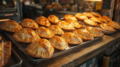 Street food market in Spain selling traditional fried snacks.