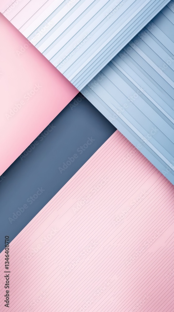 Minimalistic Diagonal Lines Background in Pink and Blue.