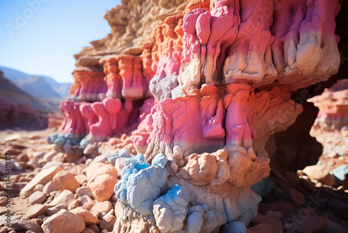 feeling of awe and inquisitiveness that emerges while witnessing distinct rock formations, alluding to enigmas of Earth geological past photo