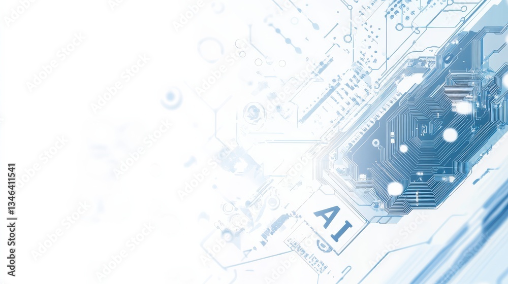 Abstract Futuristic AI Circuit Board Background