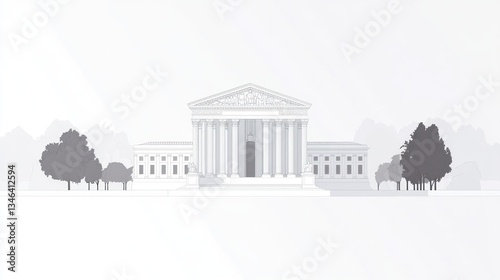 Supreme Court Building Illustration
