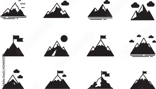 mountain icon or logo isolated sign symbol vector illustration - Collection of high quality black style vector icons
