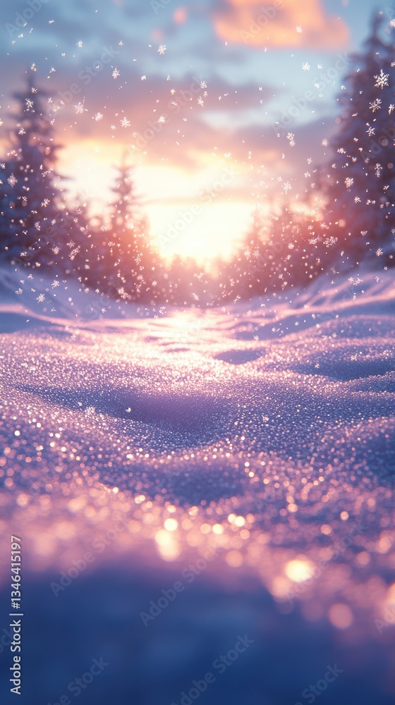 Photorealistic Snow Drifts and Bokeh Lights.