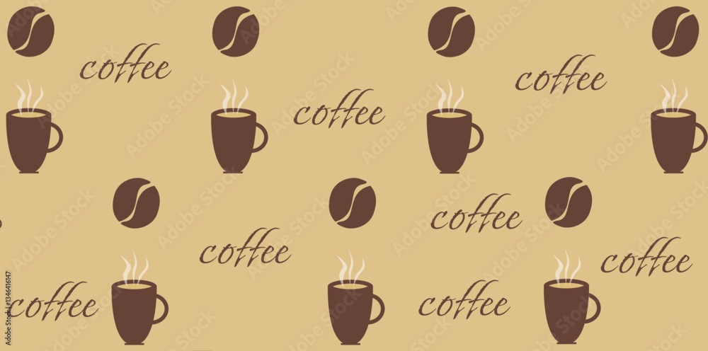 Obraz premium coffee beans seamless pattern