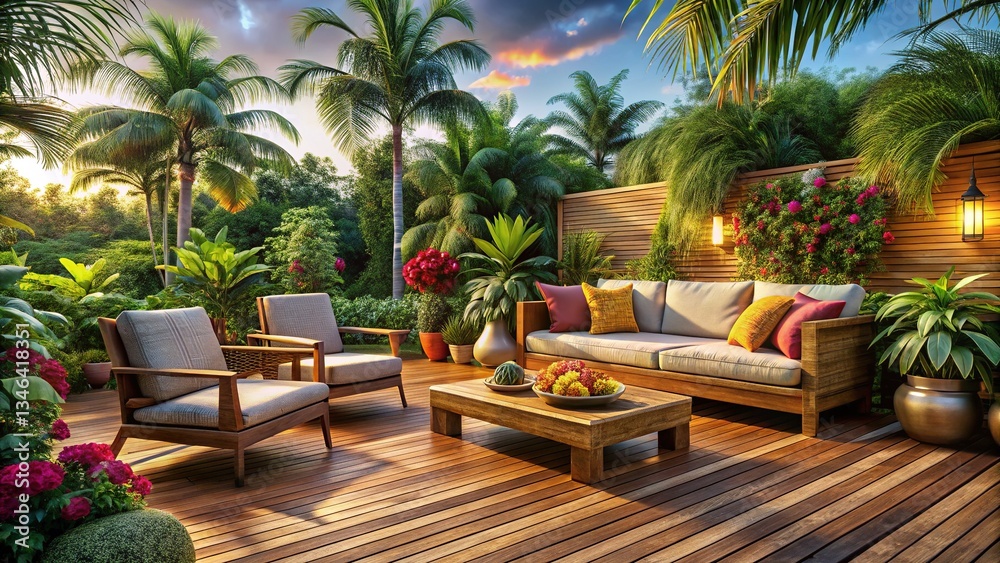 Fototapeta premium Florida Patio Relaxation, Outdoor Living