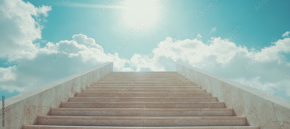 Stairway to Heaven Among White Clouds.