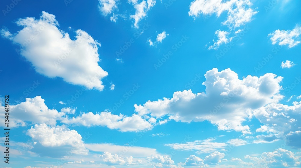 Blue Sky with White Clouds on a Sunny Day.