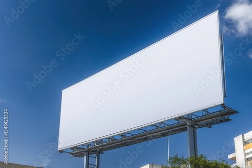 Wallpaper Mural A tall blank billboard on an industrial building, ready for advertising opportunities in an urban setting. Torontodigital.ca